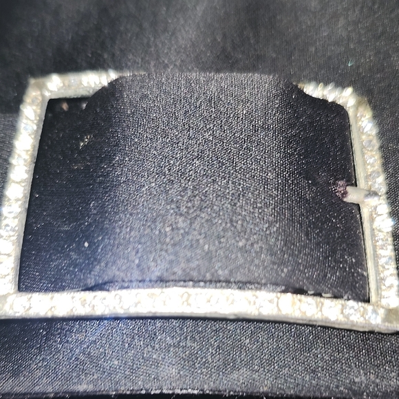 Elegant Black Clutch with Rhinestone Buckle - Picture 4 of 4